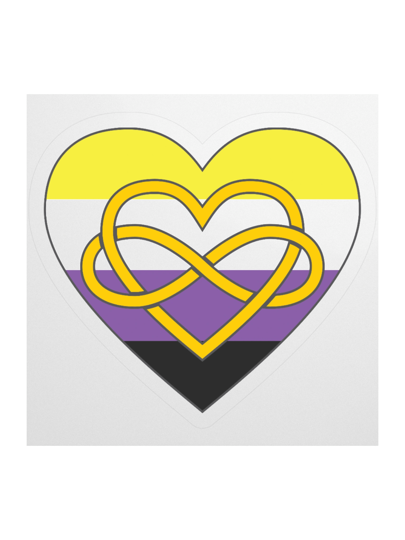 Non-binary Pride Flag Polyamory Infinity Heart Sticker product image (2)