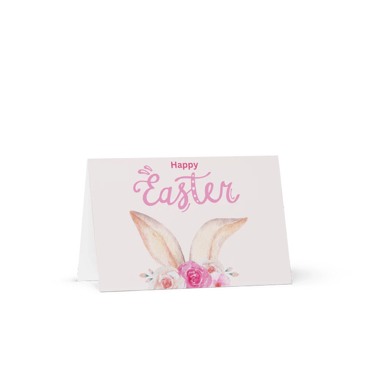 Pink Floral and Bunny Happy Easter Greeting Card product image (2)