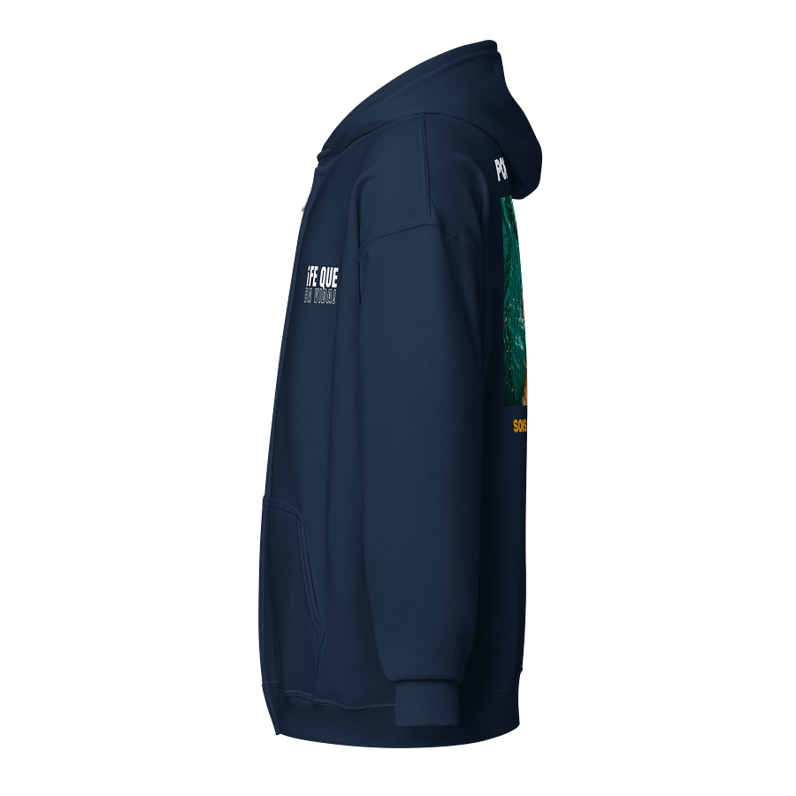 Sudadera Unisex con Capucha y Cremallera | Por gracia sois salvos product image (3)