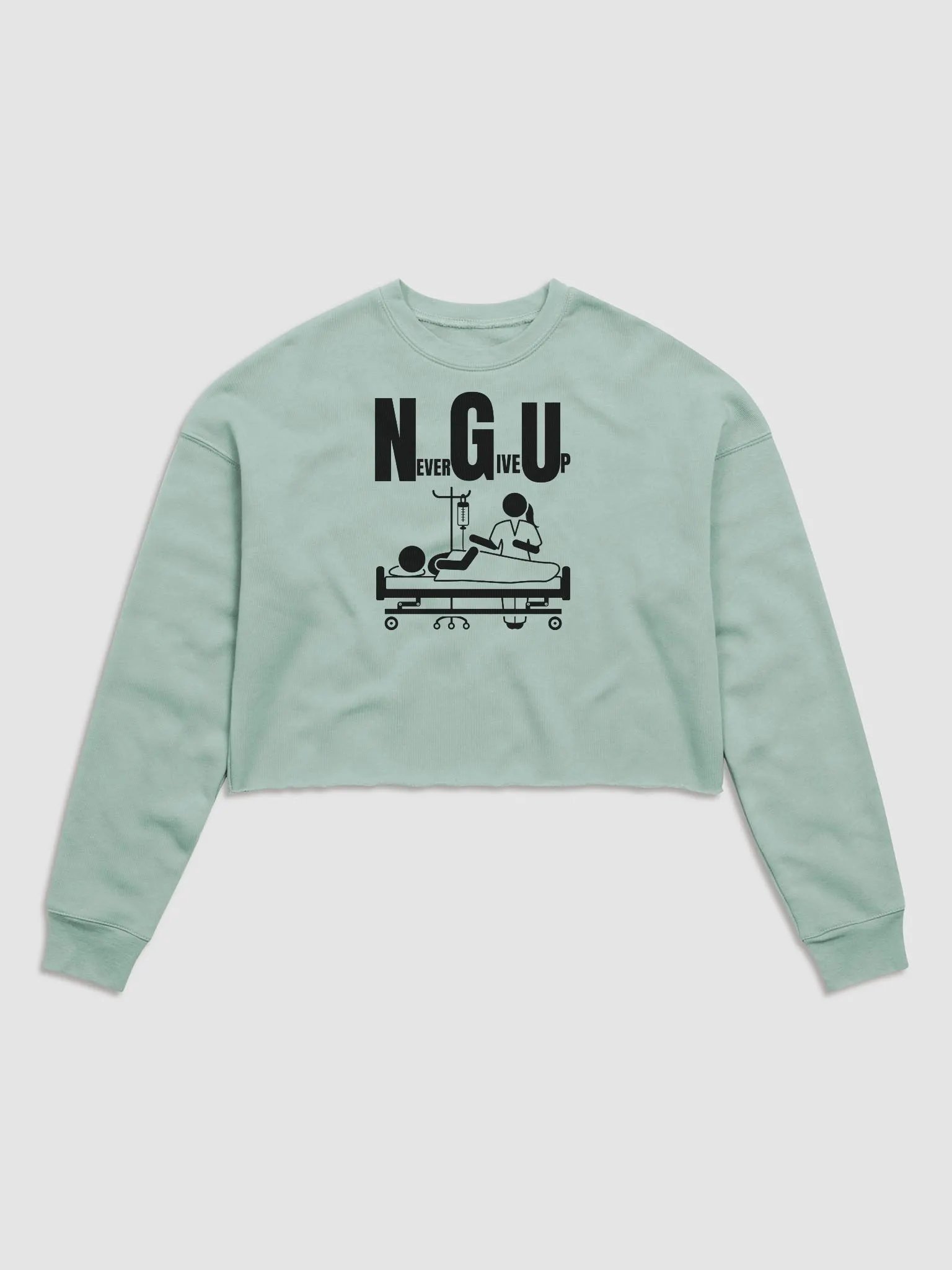 Never give up Fleece Crop Sweatshirt product image (1)