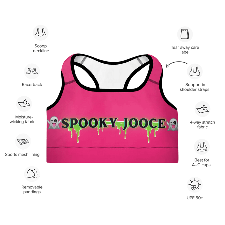 SPOOKY JOOCE Padded Sports Bra - Hot Pink product image (9)
