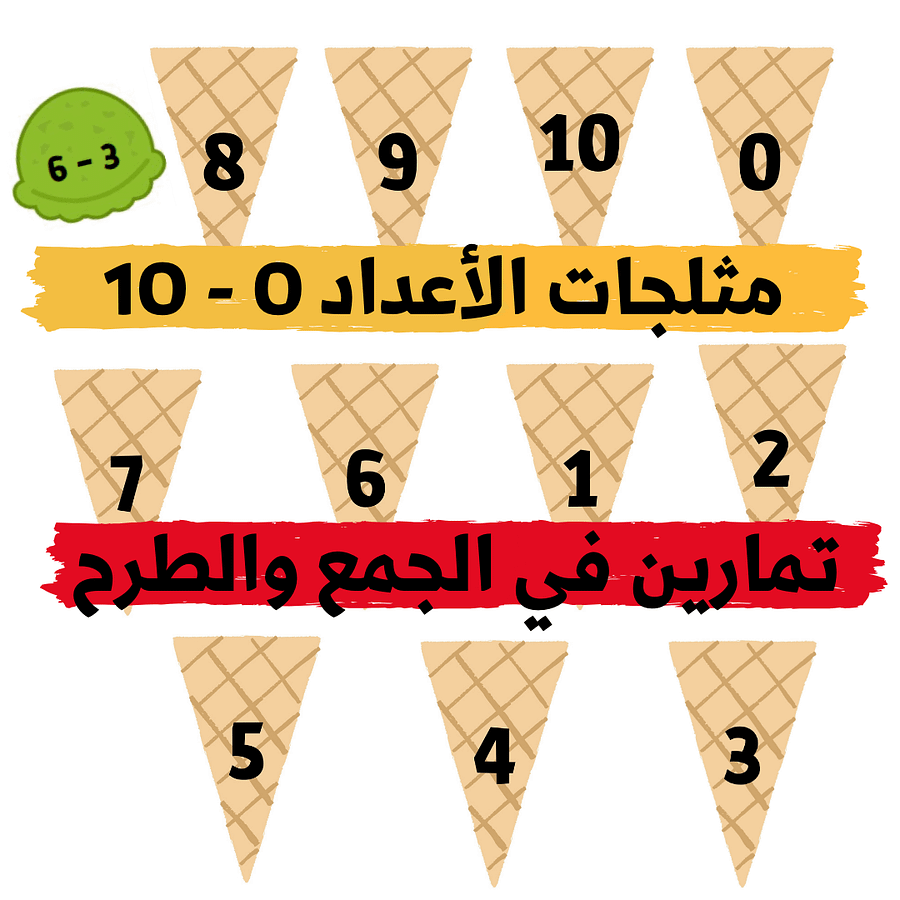 تمارين جمع وطرح | مثلجات الأعداد 0 - 10 - pdf product image (3)