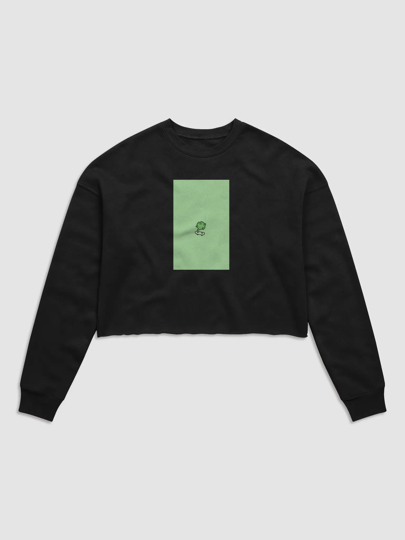 Froggy Skateboard Trick Fleece Crop Sweatshirt product image (5)