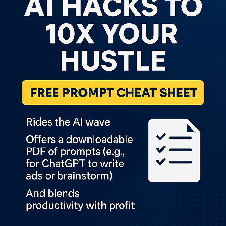 AI Hacks to 10x Your Hustle—Free Prompt Cheat Sheet product image (1)