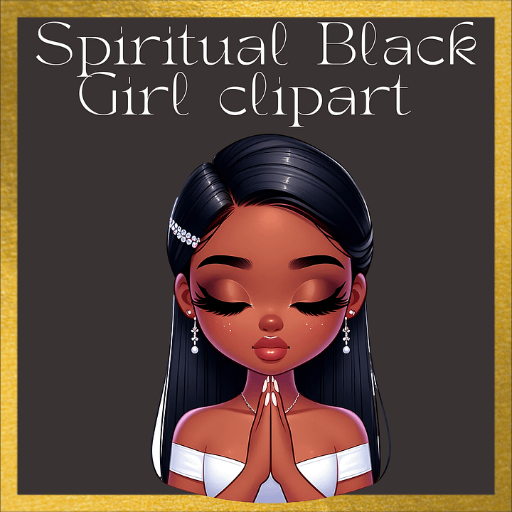 Spiritual Black Girl Clipart product image (1)