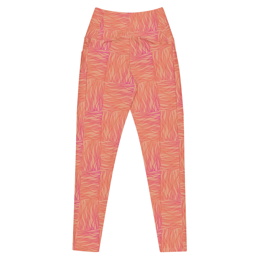 Peach All-Over Print Leggings with Pockets product image (9)