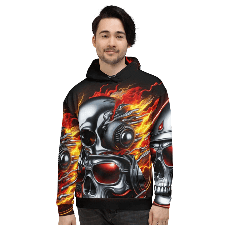 Silver Cyborg - Unisex Skull Hoodie #54 product image (2)