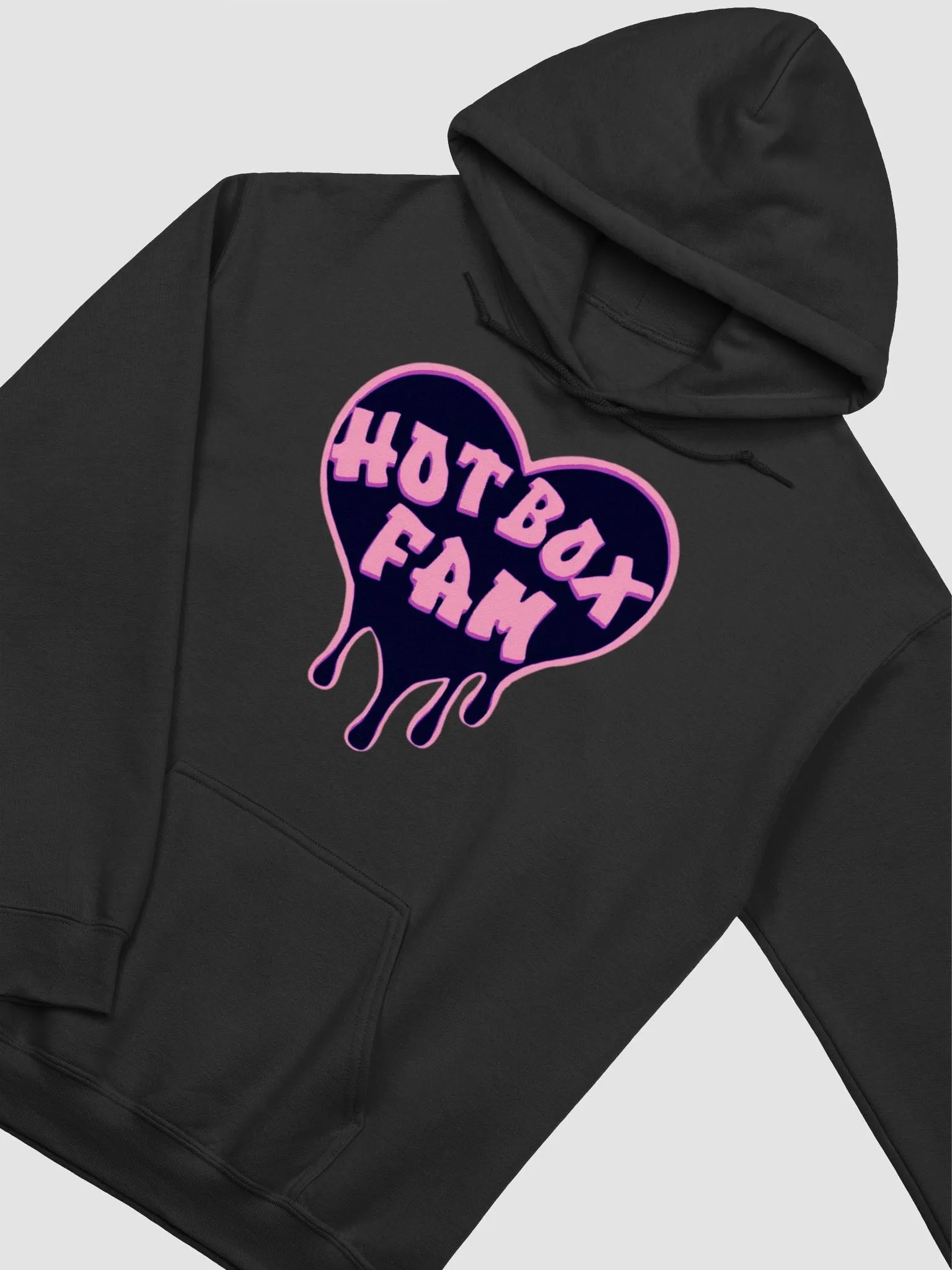 HOT BOX FAM BLACK AND PINK LOGO HOODIE product image (27)
