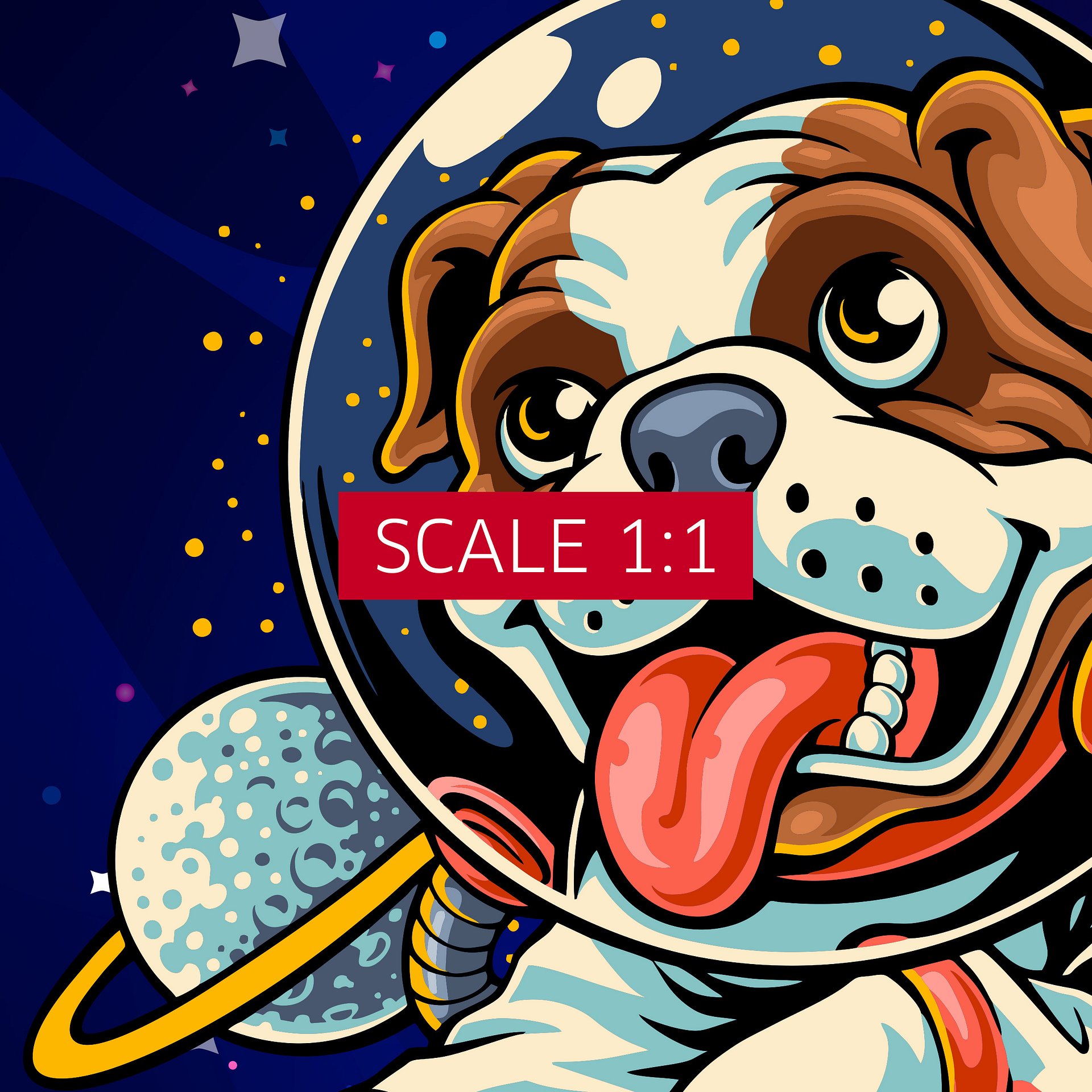 Dog Astronaut, space dog — space poster, synthwave space, neon space, aesthetic poster product image (4)