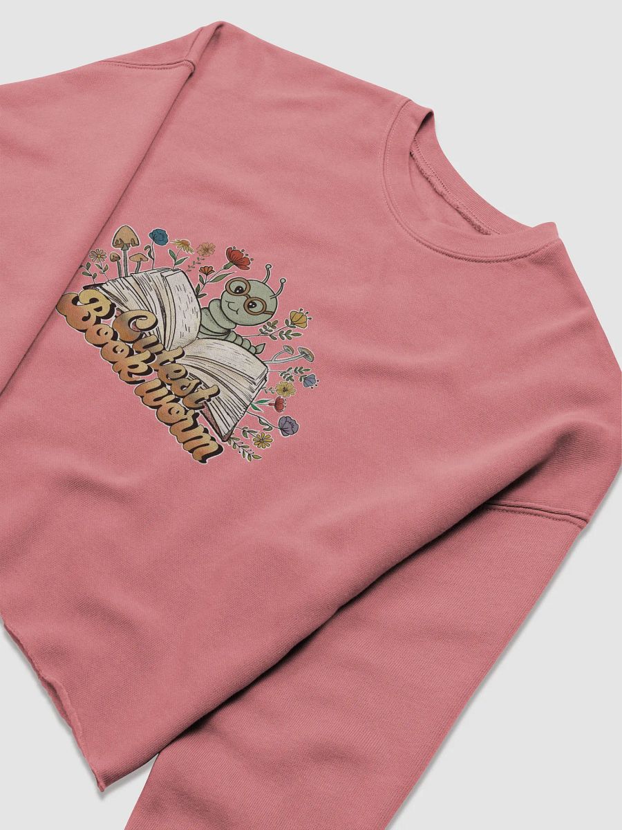 Cutest Bookworm Cropped sweatshirt – Whimsical Book Lover Gift - Large Print product image (5)