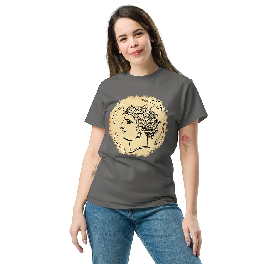 Arethusa Sea Nymph Ancient Greek Art 4th Century BC, Charcoal Tee product image (7)