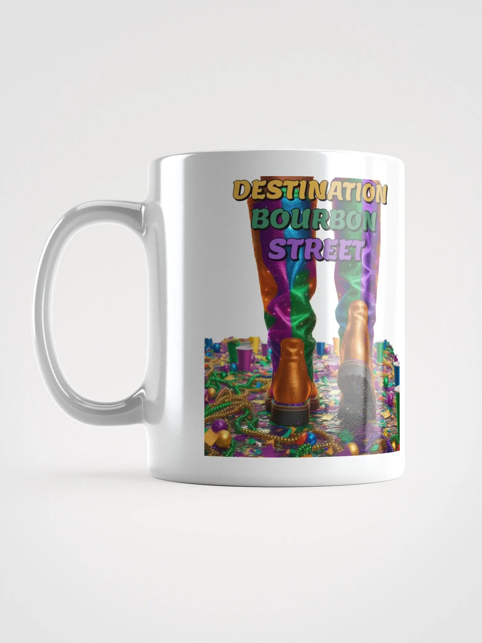 Destination Bourbon Street - Funny Mardi Gras White Coffee Mug product image (2)