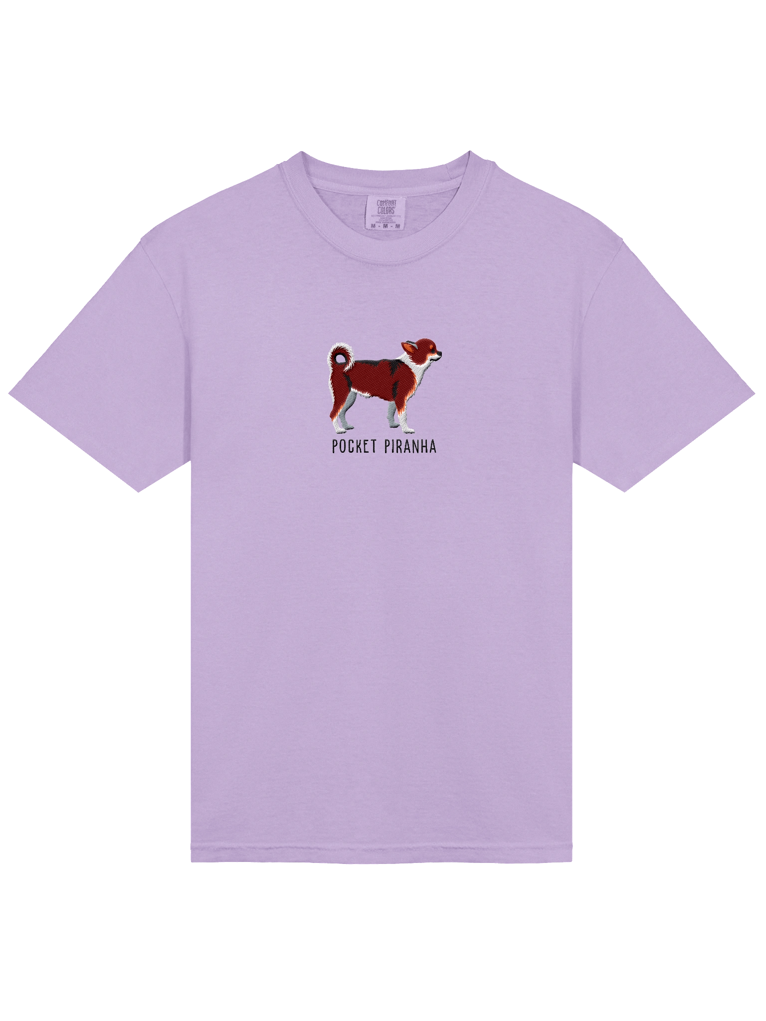 Pocket Piranha T-Shirt(Embroidered) of a Chihuahua(Chocolate Tricolor) product image (33)