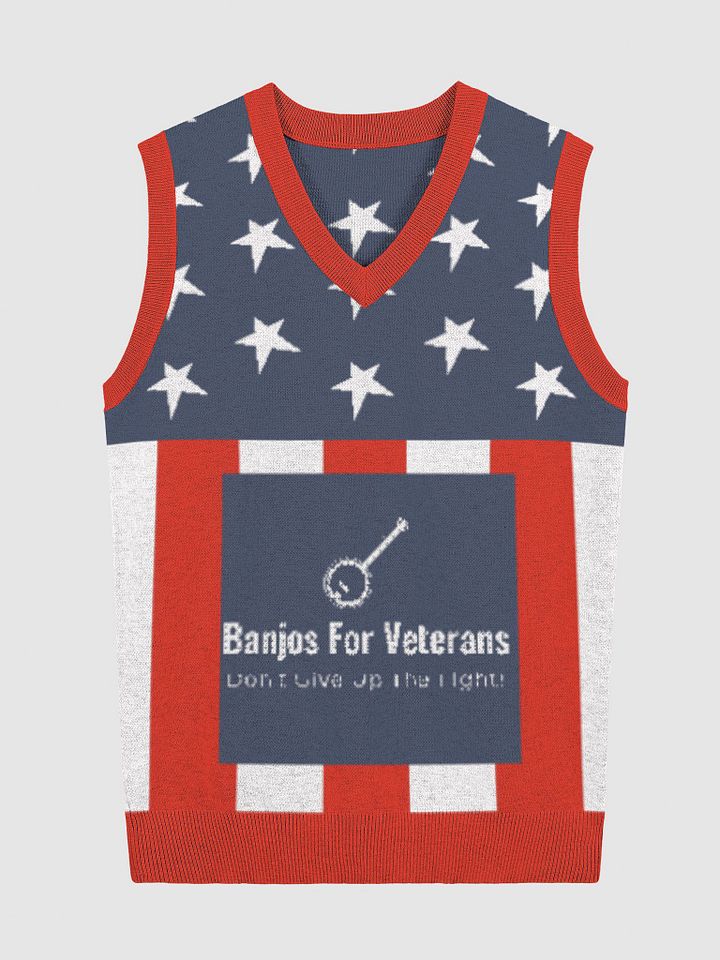 Banjos For Veterans (B4) Independence Day Knitted V-Neck Vest product image (2)
