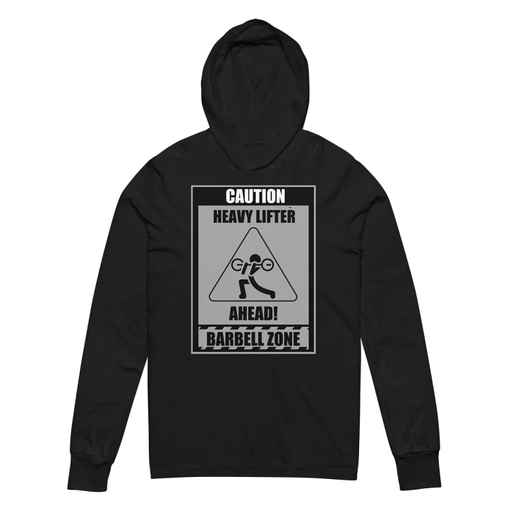 Caution Heavy Lifter Ahead Black/Gray Logo Hooded Tee product image (4)