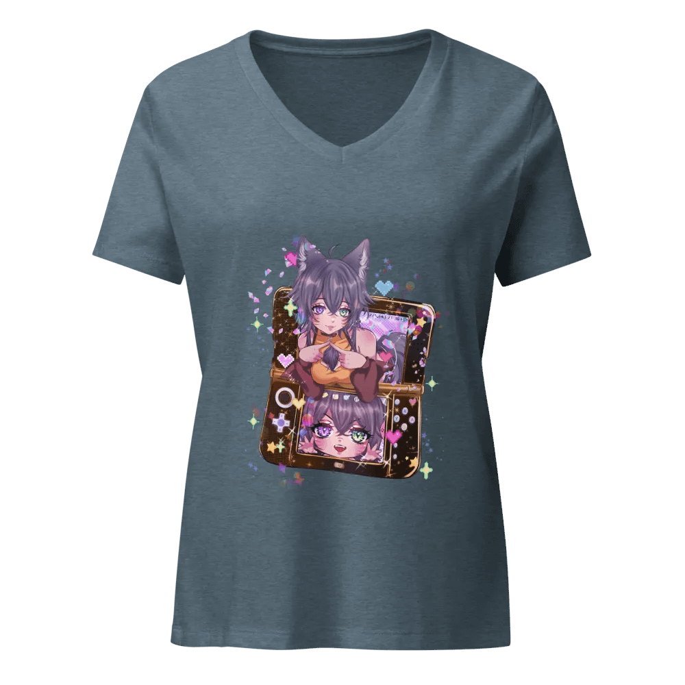 WolfcatRisi Gamer Waifu Women's V-Neck T-shirt product image (4)