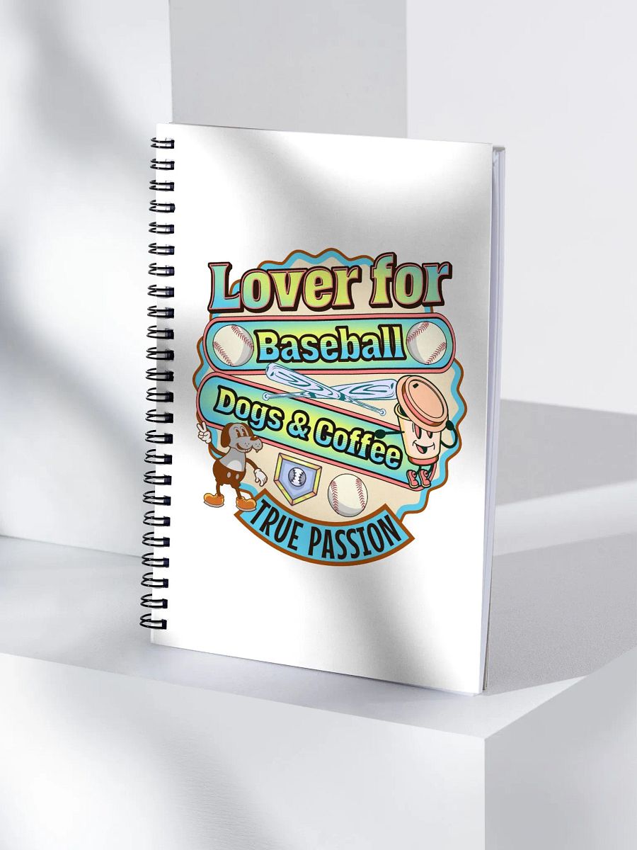 Lover For Baseball Dogs And Coffee Spiral Notebook product image (2)