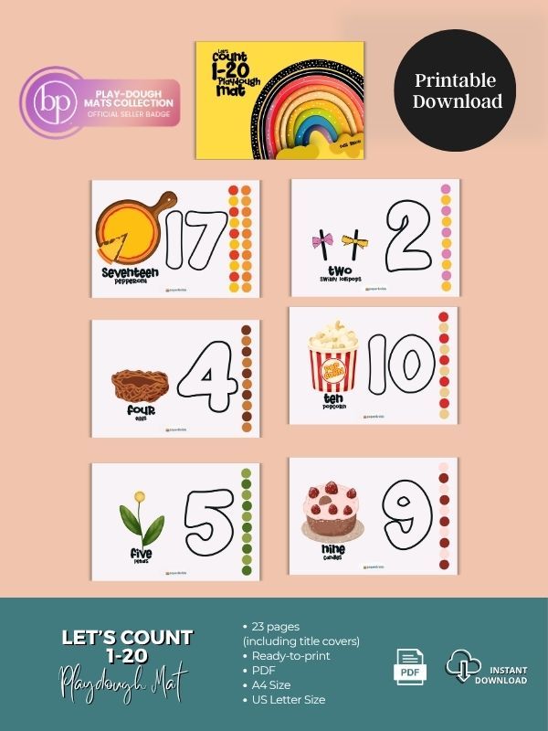 Let's Count 1-20 Playdough Mat product image (2)