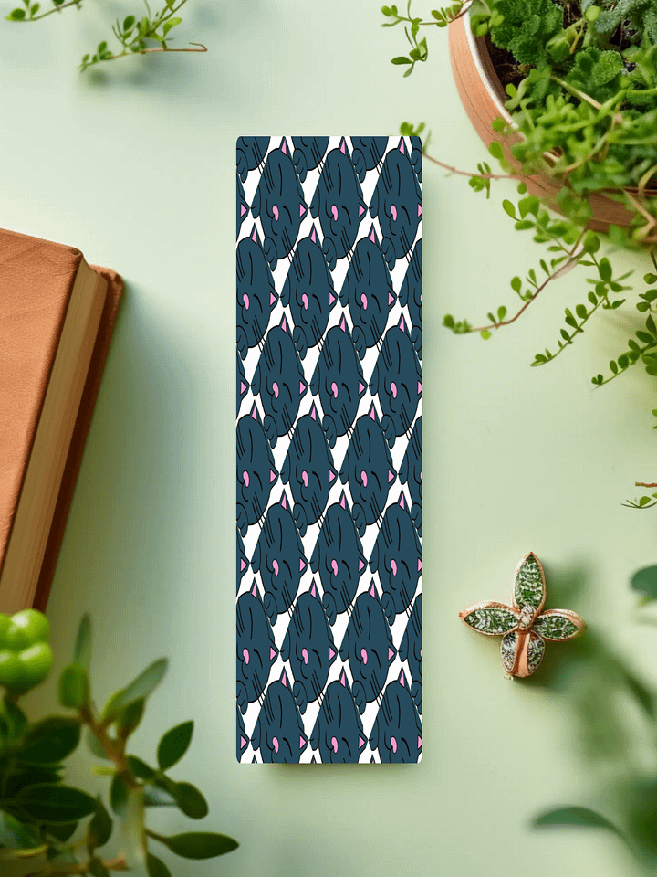 Cute Cartoon Brown and Russian Blue Kitty Pattern Laminated Bookmark with Tassel for the Feline Loving Book Reader in Your Life product image (1)