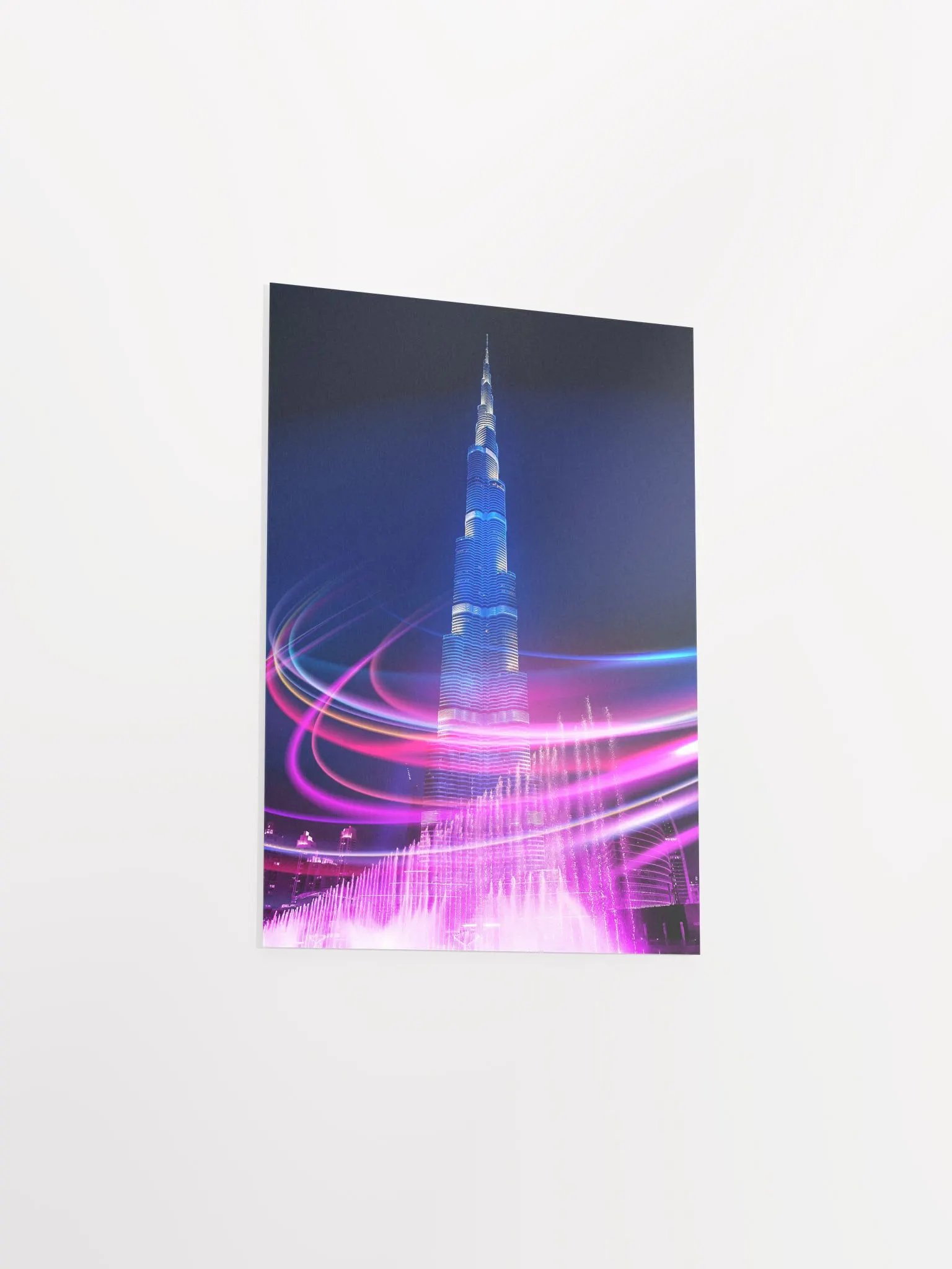 Neon city: Dubai, Burj Khalifa #1 (synthwave/vaporwave/retrowave/cyberpunk) — aesthetic poster product image (8)