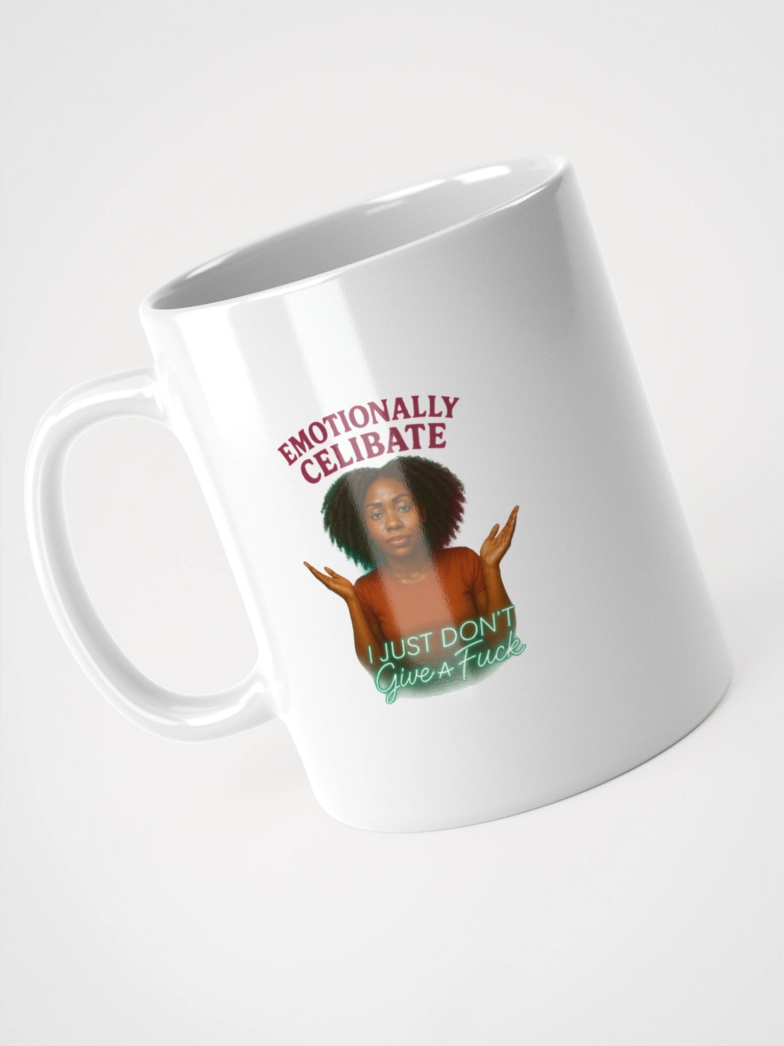 Emotional Guardrail Shrug White Glossy Mug product image (10)