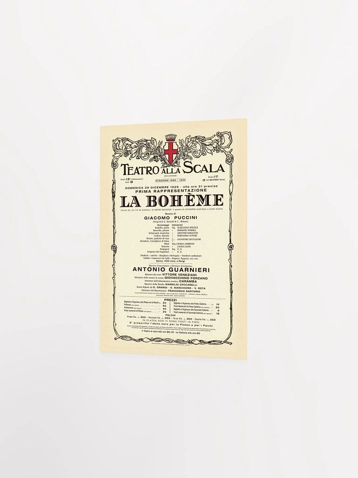 Vintage-Style La Scala La Bohème Opera Poster product image (2)