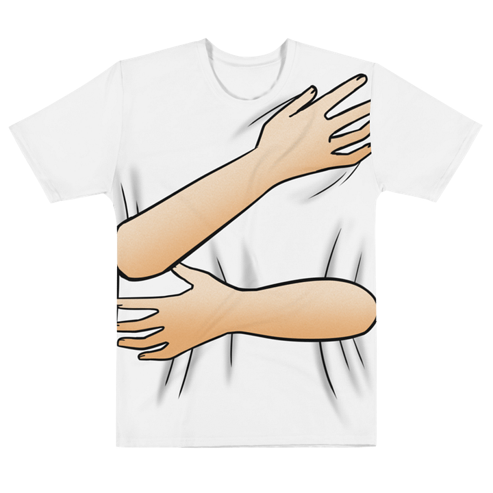 Back Hug T-Shirt (White shirt / White skin tone) product image (1)
