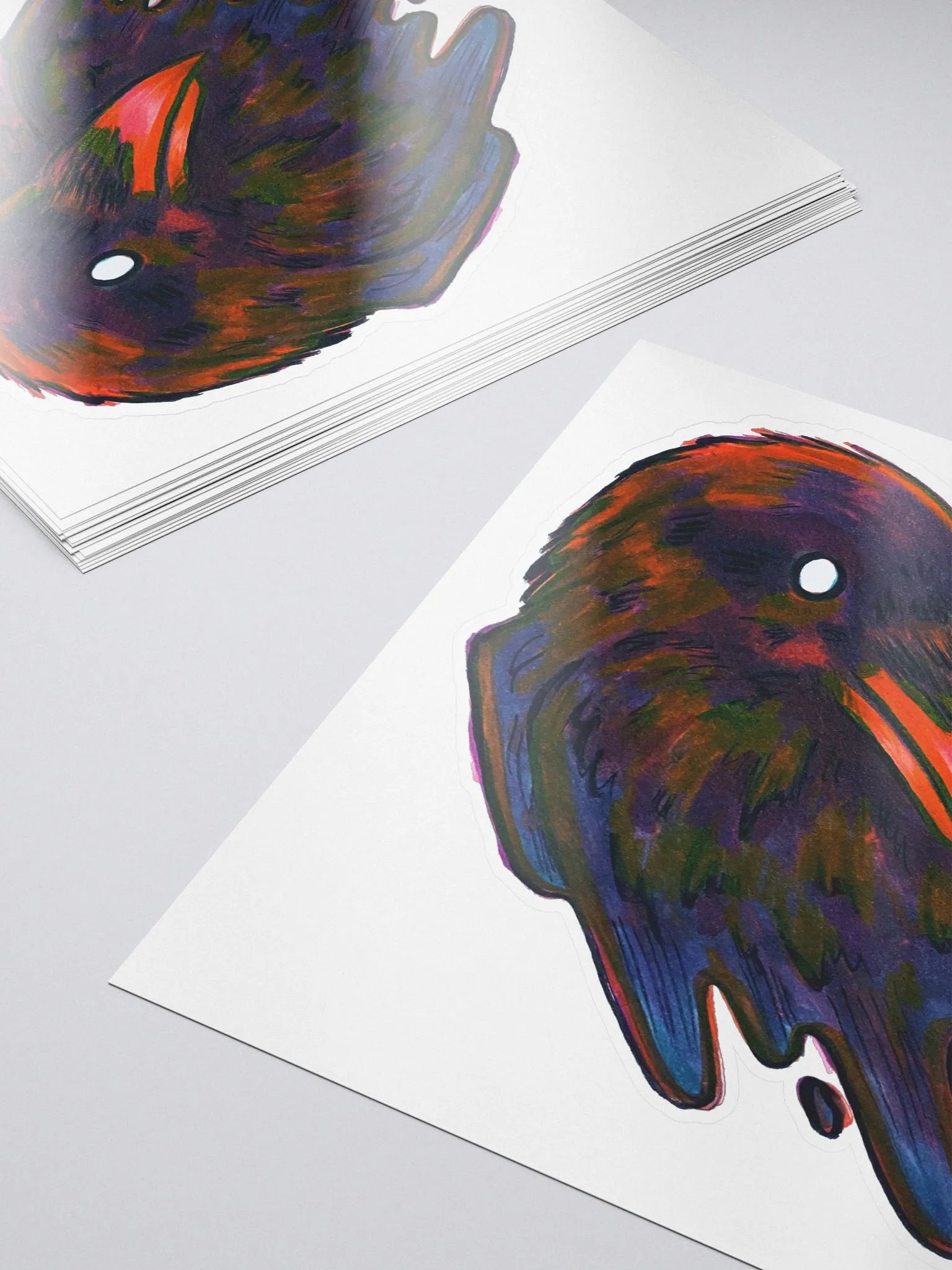 Midnight Summer Gloopy Raven Kiss-Cut Sticker product image (7)