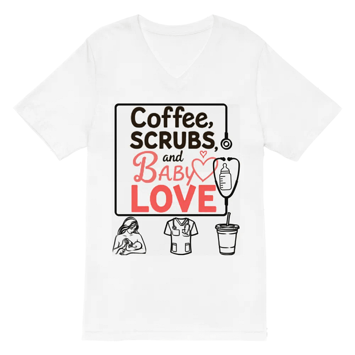 Coffee, Scrubs, and Baby Love V-Neck Tee product image (2)