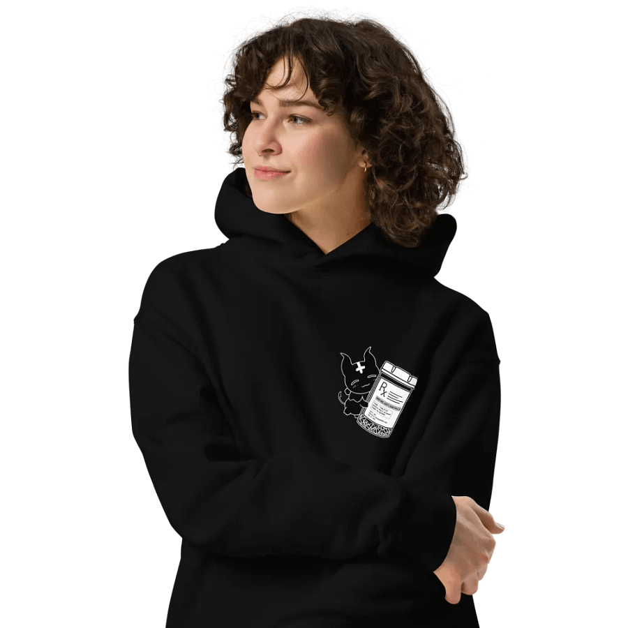 Anti-Sad Pills Oversized Hoodie (Greyscale) product image (4)