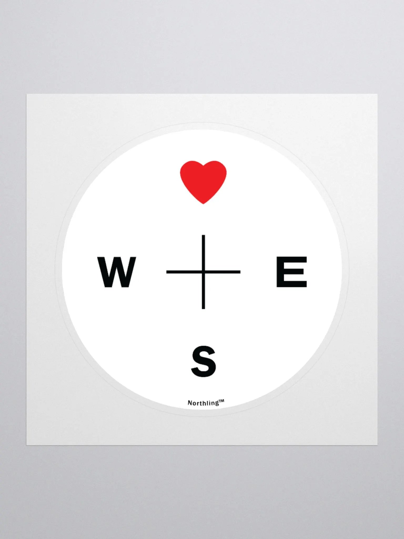 Northling™ I Heart the North Compass Vinyl Sticker product image (1)