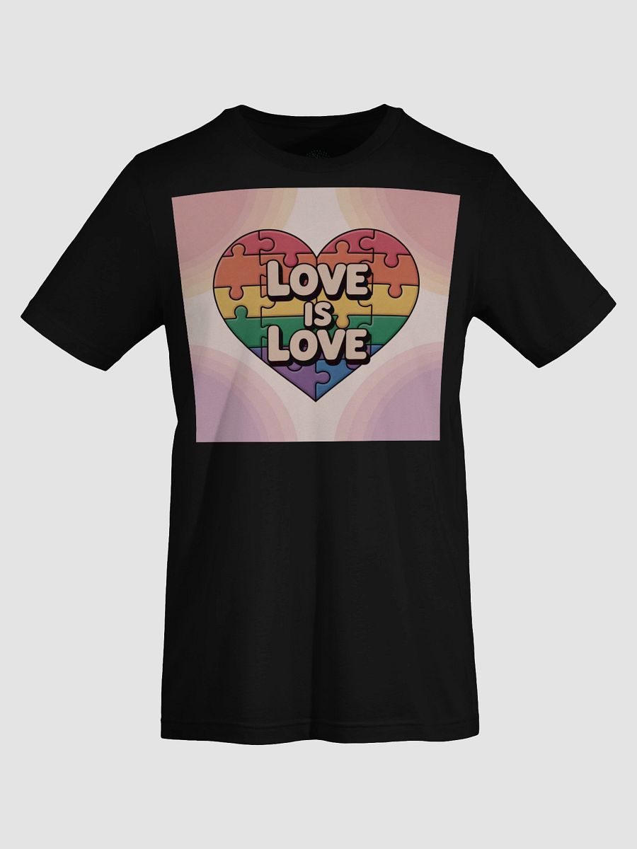 Exclusive 'Love is Love' Rainbow Puzzle Heart Pride Unisex T-Shirt - TDS Music product image (67)