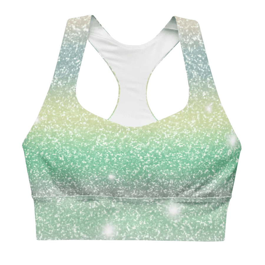 Glitter Unicorn Texture Design Longline Sports Bra - 10 product image (1)