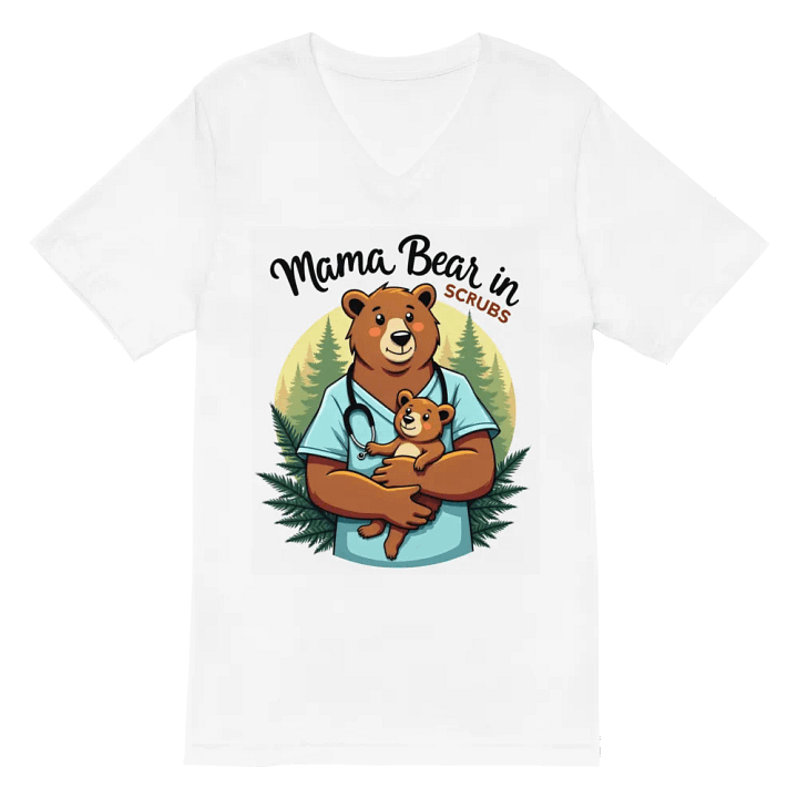 Mama Bear in Scrubs V-Neck Tee product image (2)