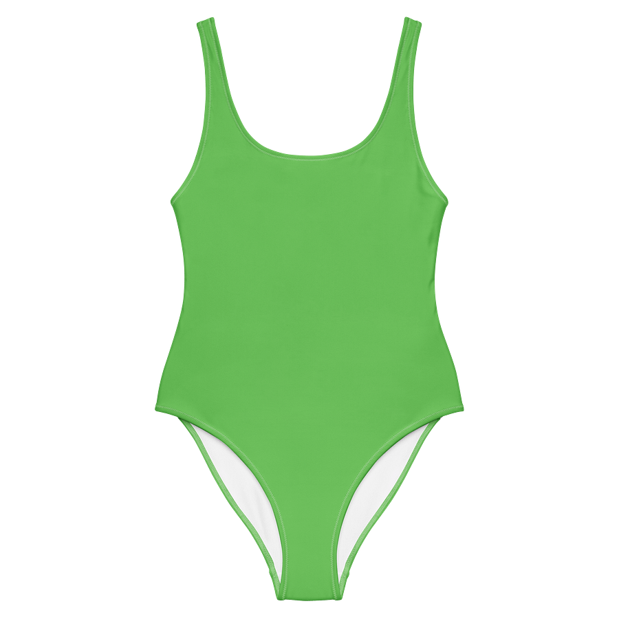 Stadium Grass Green Solid Color Retro Inspired Women's One Piece Swimsuit product image (1)