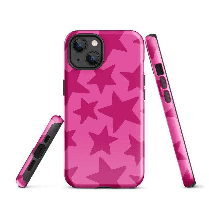 Hot Pink Wonky Stars iPhone Case product image (2)