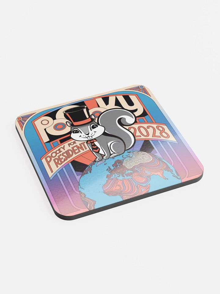 Durable HQ Coaster: Pooky for President on a Psychedelic Globe product image (2)