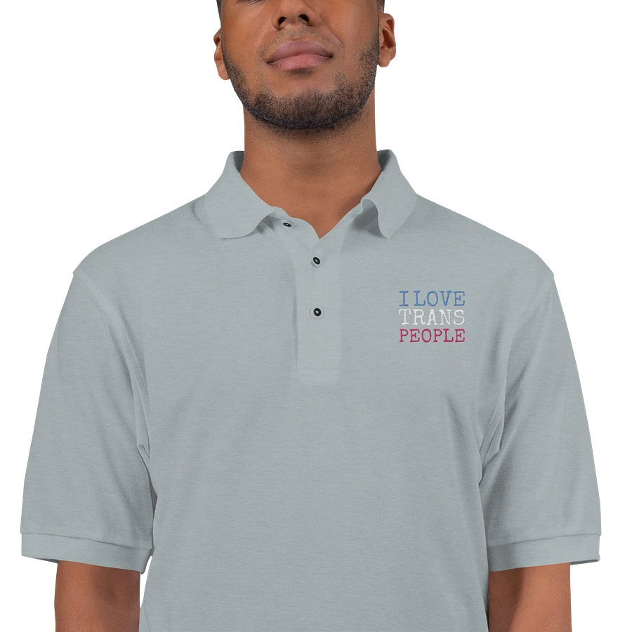 I Love Trans People - Embroidered Polo product image (1)