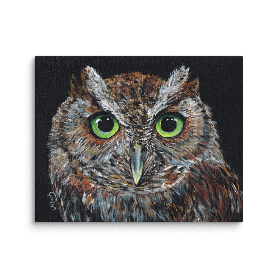 Glowing Eyes Owl Painting Print product image (1)