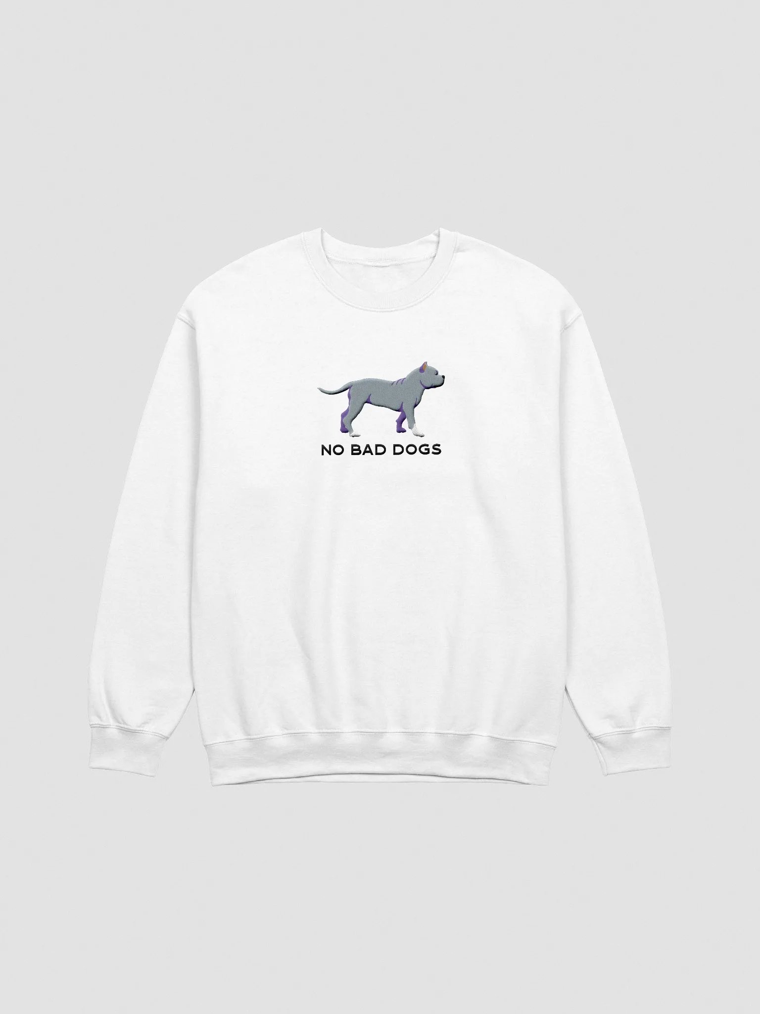 No Bad Dogs Sweatshirt (Embroidered) of an American Bully(Blue) product image (3)