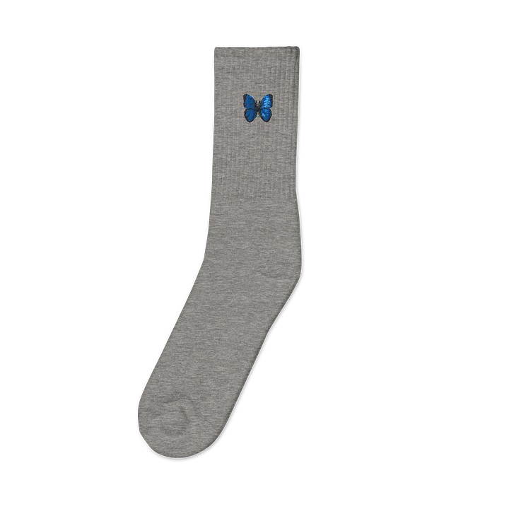 Vibrant Wings Blue Butterfly Embroidered Socks product image (1)