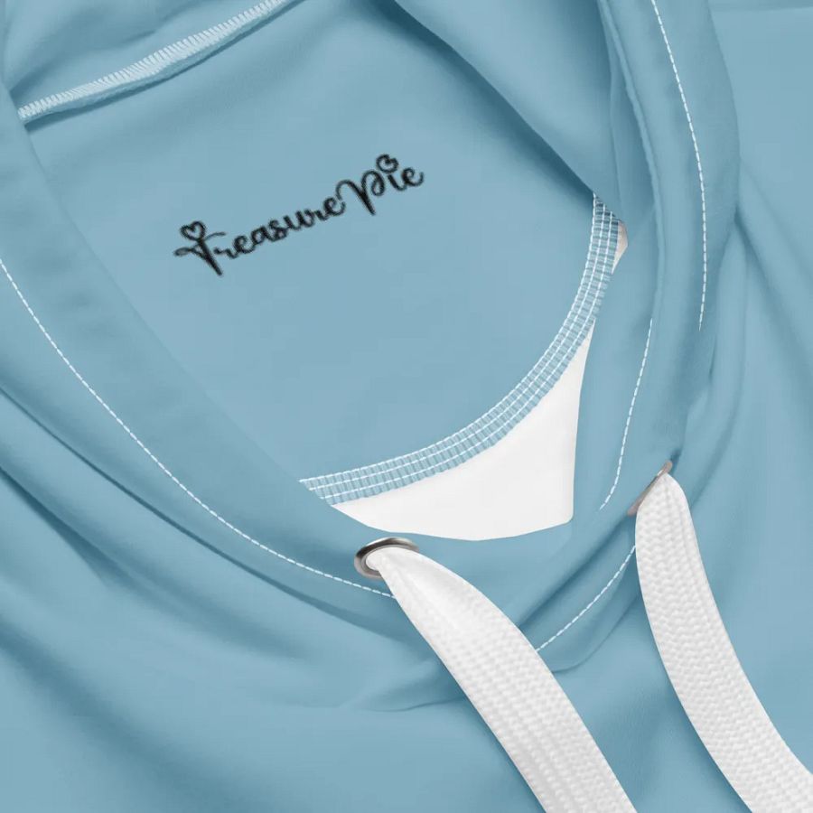 Plain Light Blue Soft Summer Unisex Recycled Polyester Heavyweight Premium Hoodie by Treasure Pie product image (7)