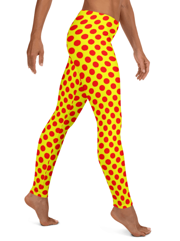Red Polka Dots on Yellow Leggings product image (3)