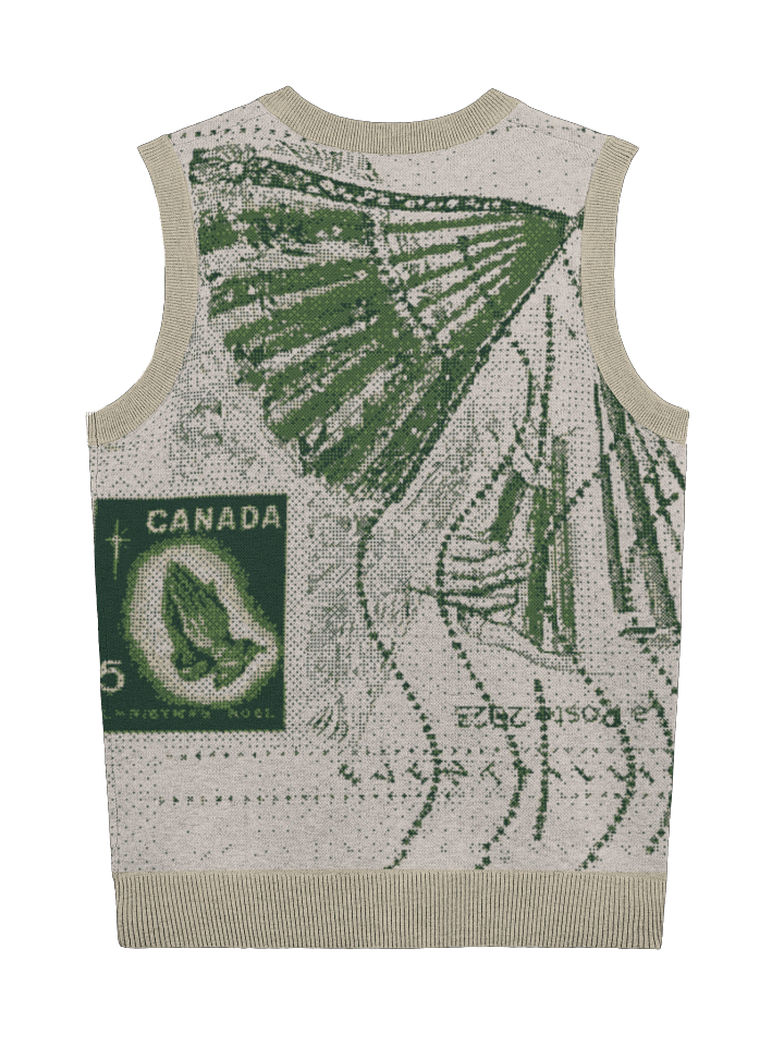 Canadian Christmas Noel Knitted Vest Green product image (2)
