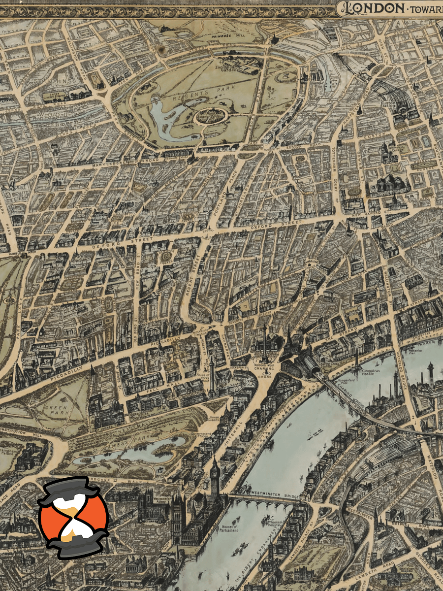 London 1892 Canvas Print – Hand-Drawn Historic City Map product image (5)