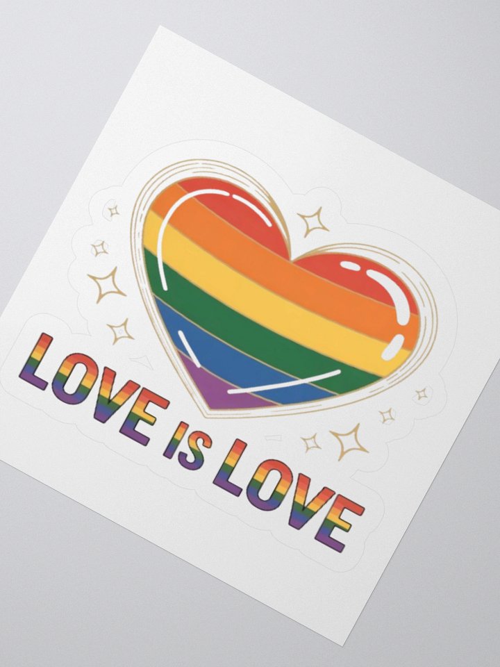 Exclusive 'Love is Love' Rainbow Heart Sticker – High-Quality Vinyl for Indoor Use product image (5)