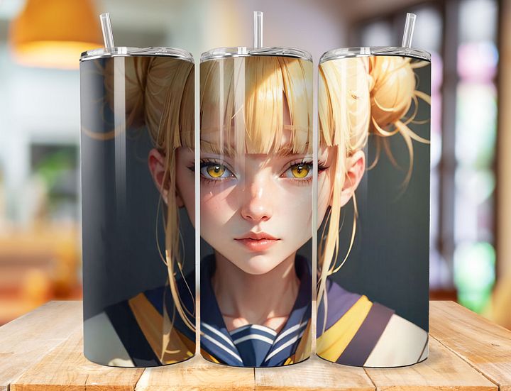 Himiko Toga 20 oz Stainless Steel Tumbler – My Hero Academia Neutral Gaze Design product image (1)
