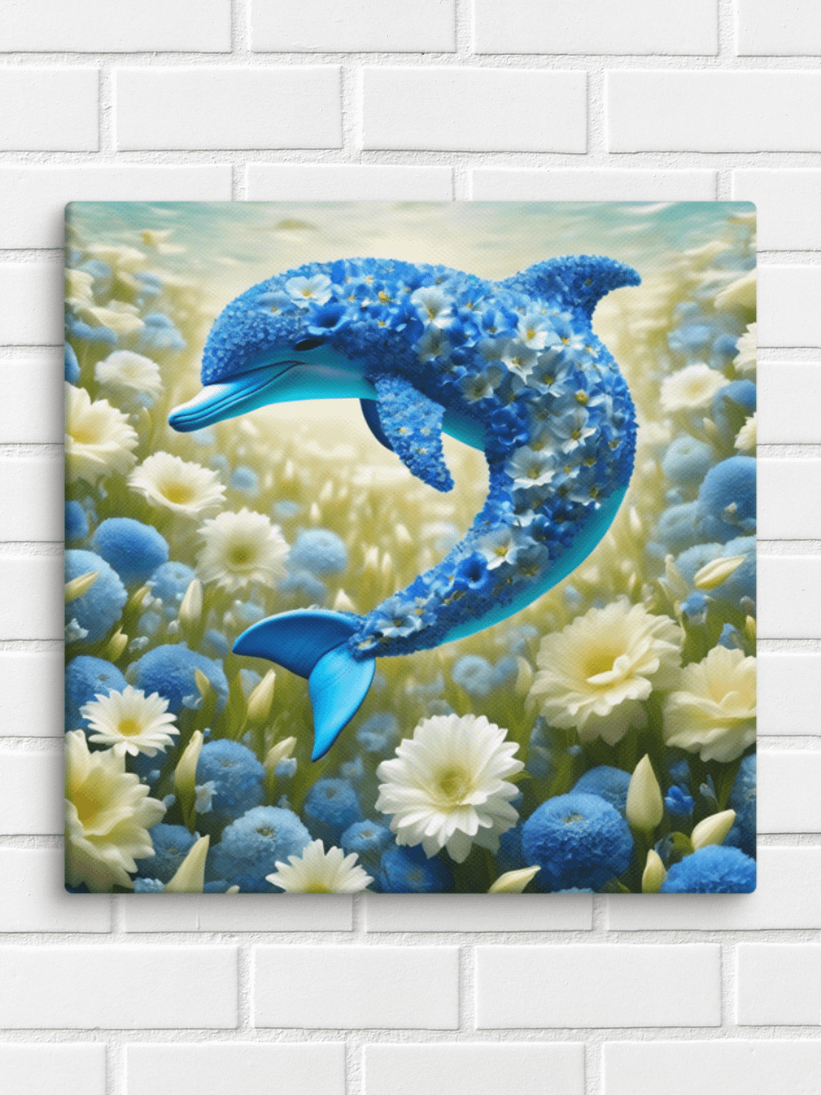 Flower Dolphin Wall Art product image (1)