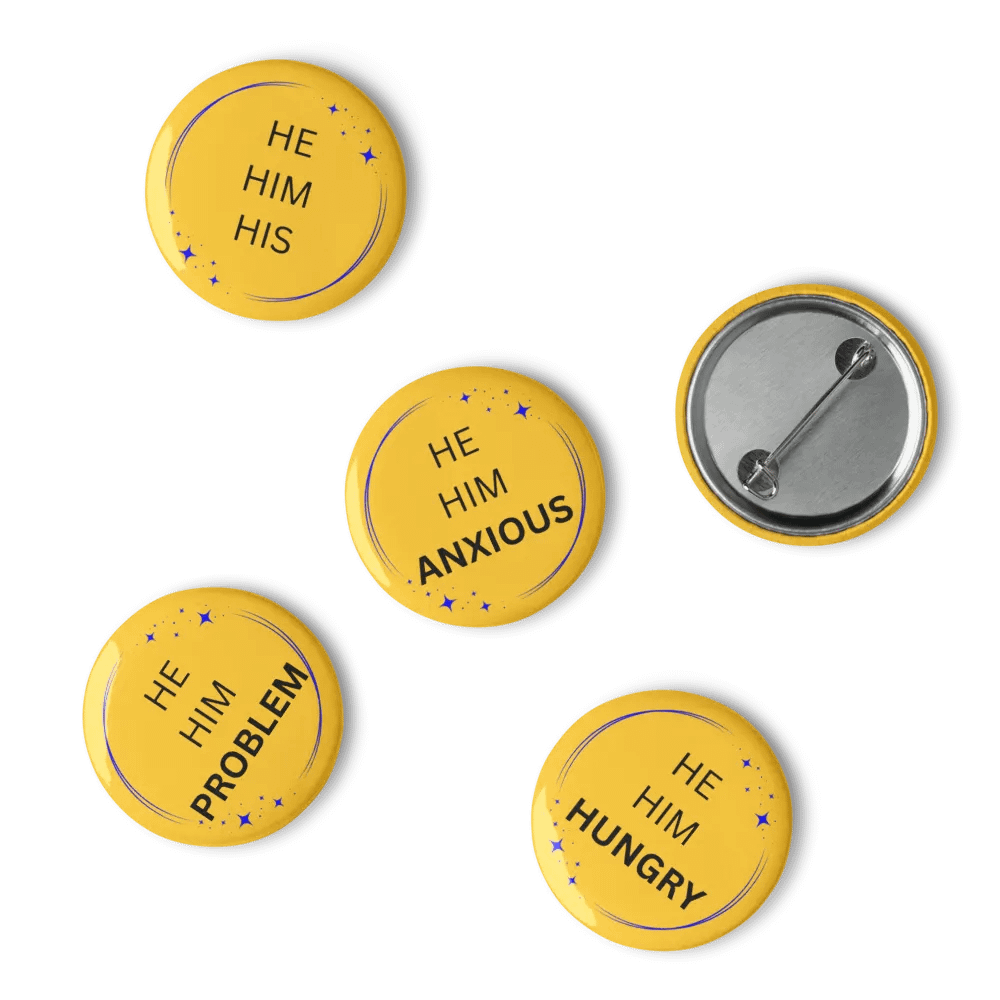 He/Him Pronoun Pins -Yellow product image (4)