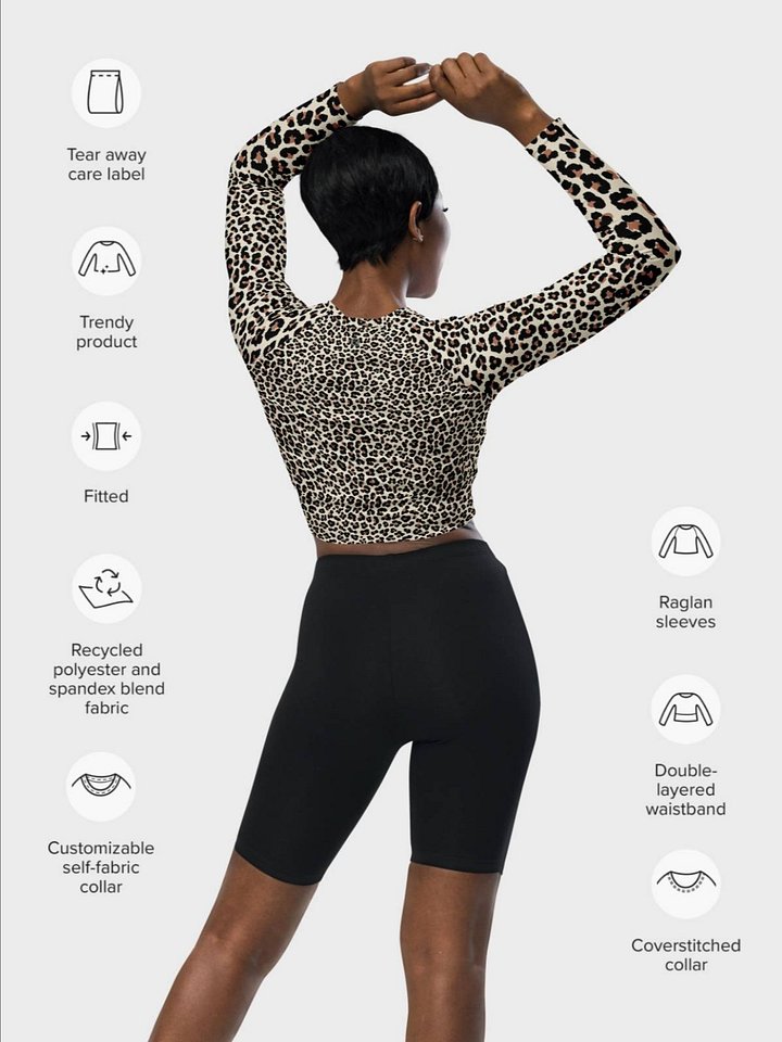 Recycled Crop Top "Abstract Animal Leopard Skin Fur Pattern" product image (2)